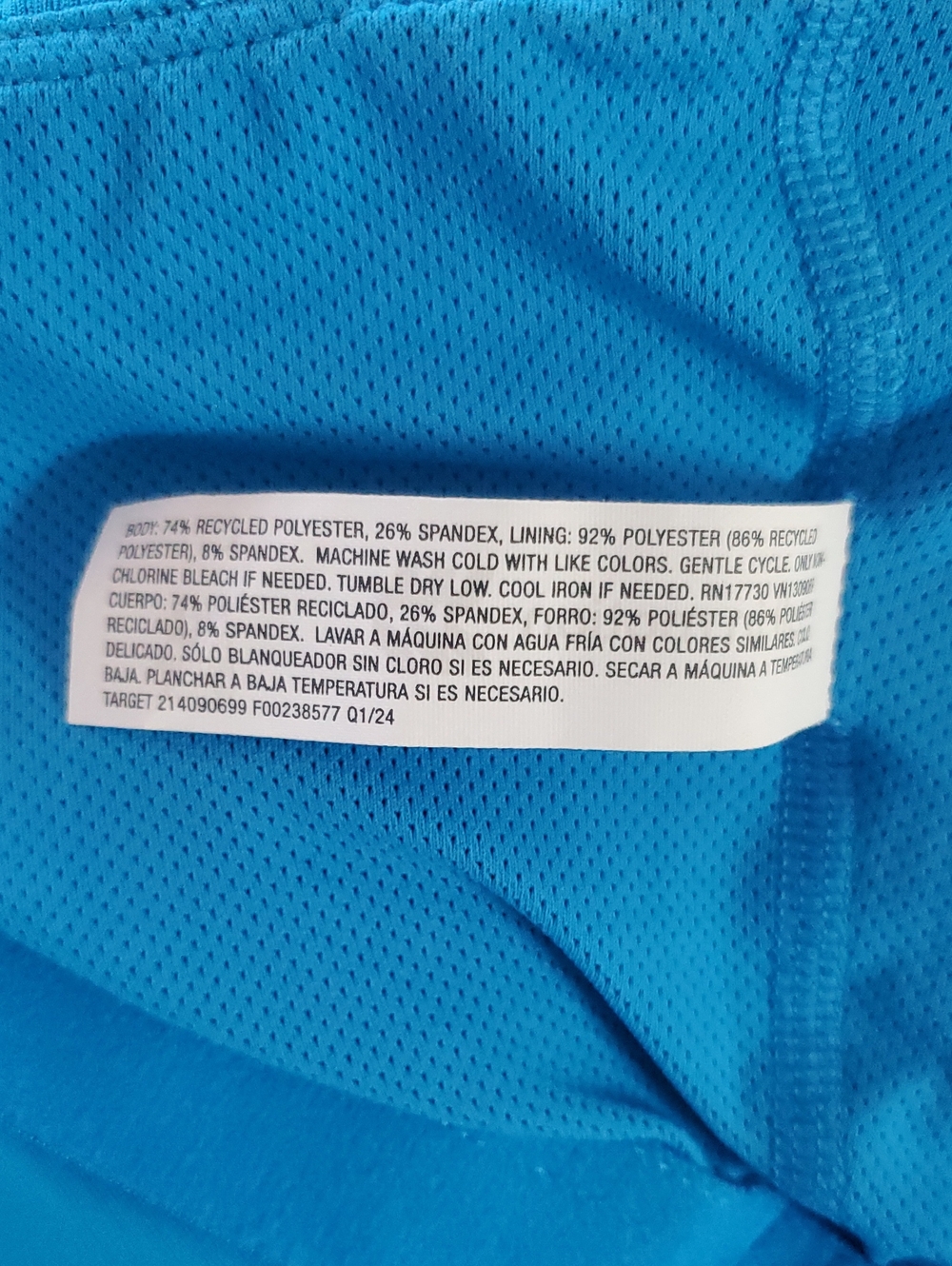 All In Motion Rib Short Bodysuit/Blue - Picture 14 of 16